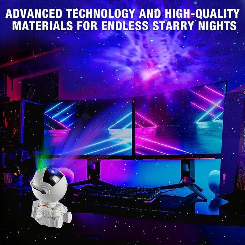 Astronauta luz de projeção galáxia projetor led night light céu estrelado atmosfera luz decoração desktop quarto casa - Rondeza
